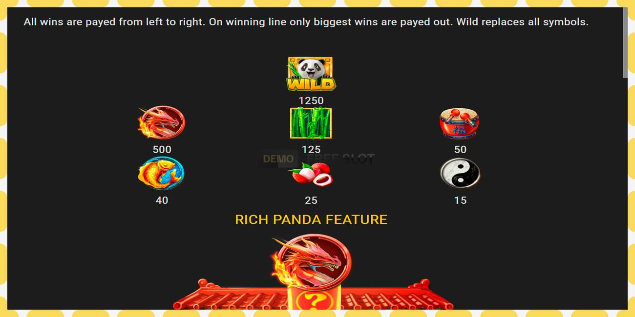 Demo slot Rich Panda free and without registration, picture - 1