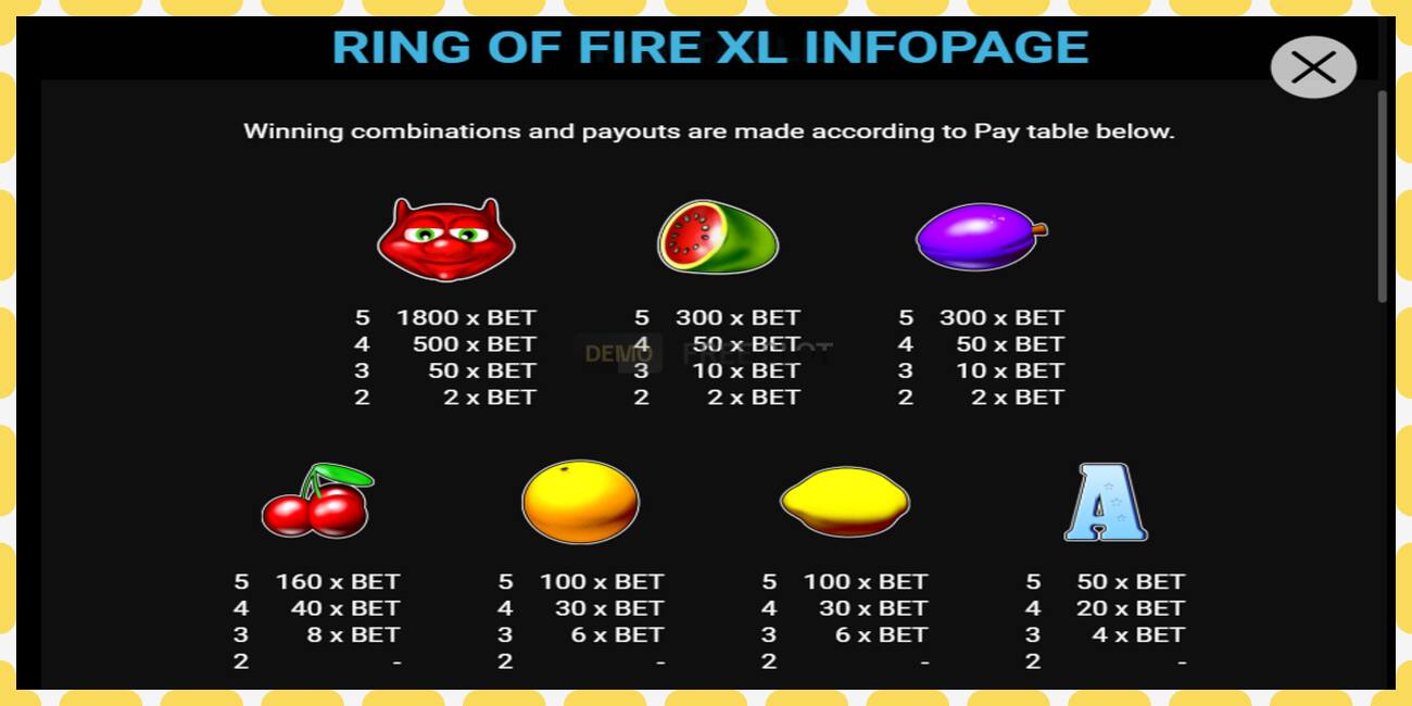 Demo slot Ring of Fire XL free and without registration, picture - 1