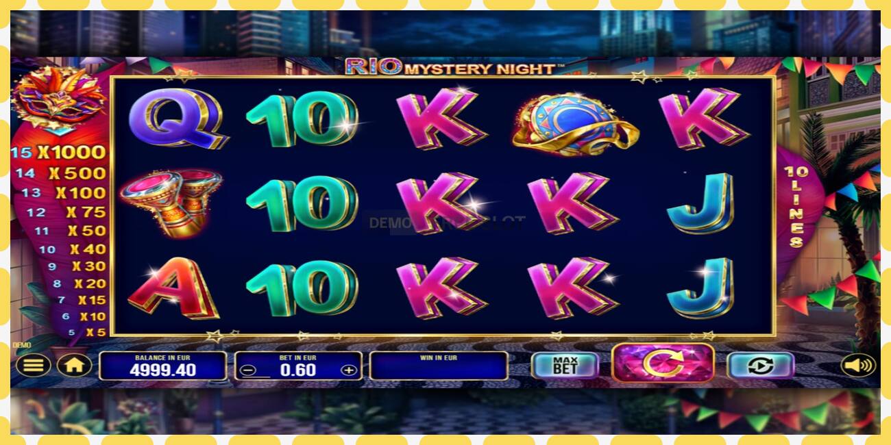 Slot demo Rio Mystery Night gratis dan tanpa registrasi, gambar - 1