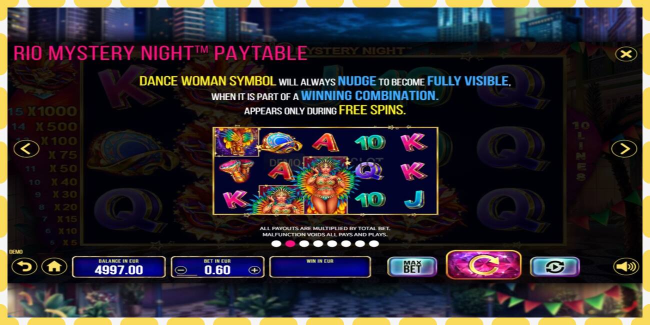 Slot demo Rio Mystery Night gratis dan tanpa registrasi, gambar - 1