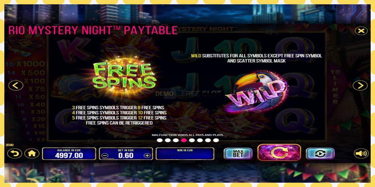 Slot demo Rio Mystery Night gratis dan tanpa registrasi, gambar - 1