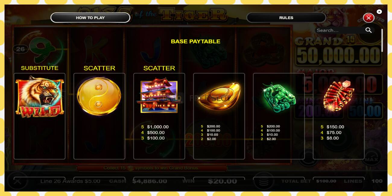 Demo slot Rise of the Tiger free and without registration, picture - 1