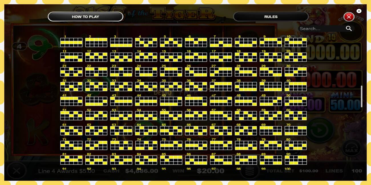 演示老虎机 Rise of the Tiger 免费且无需注册, 图片 - 1