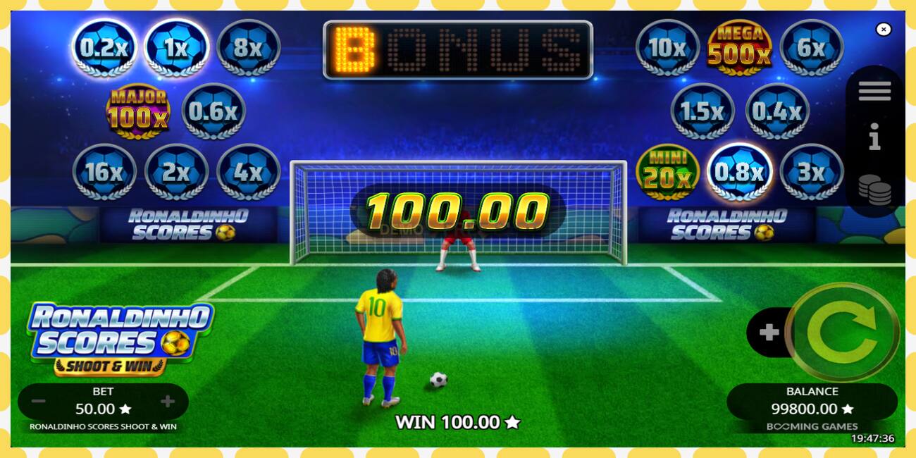 Demo slot Ronaldinho Scores Shoot & Win free and without registration, picture - 1