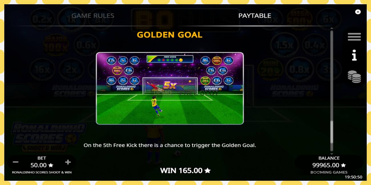 Demo slot Ronaldinho Scores Shoot & Win free and without registration, picture - 1