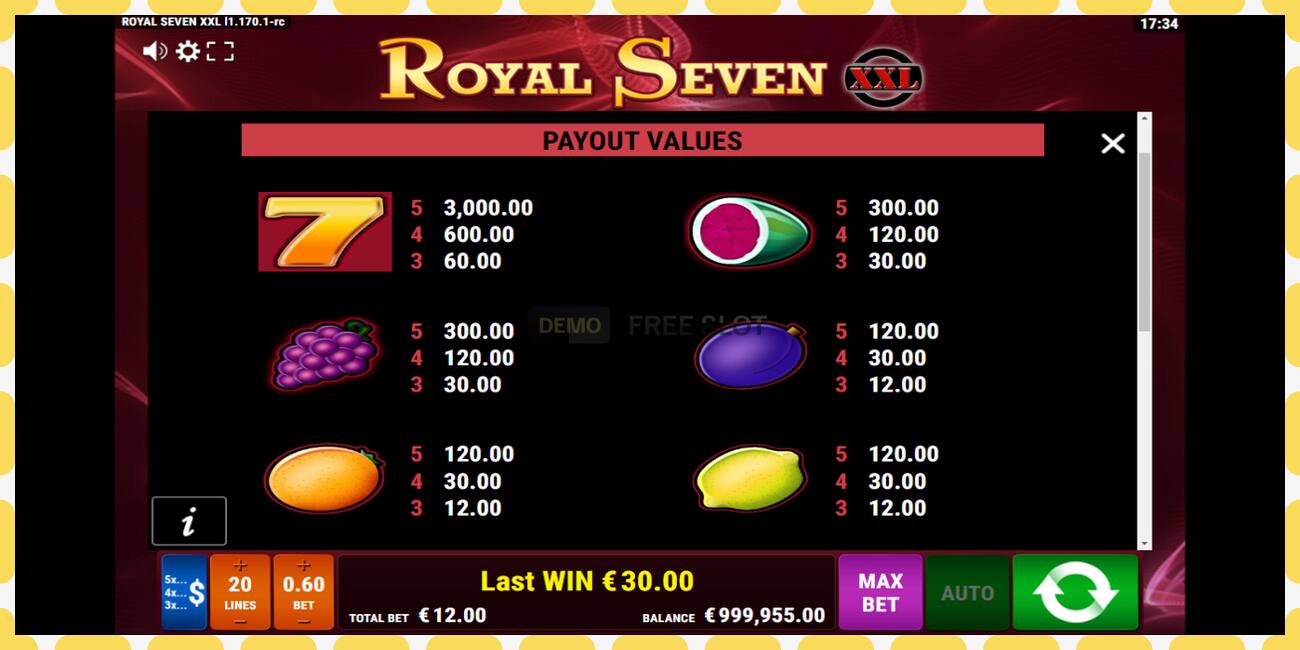 Demo slot Royal Seven XXL free and without registration, picture - 1