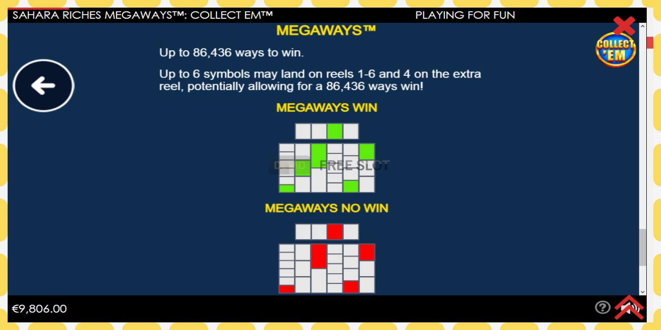 Demo slot Sahara Riches Megaways Collect Em free and without registration, picture - 1