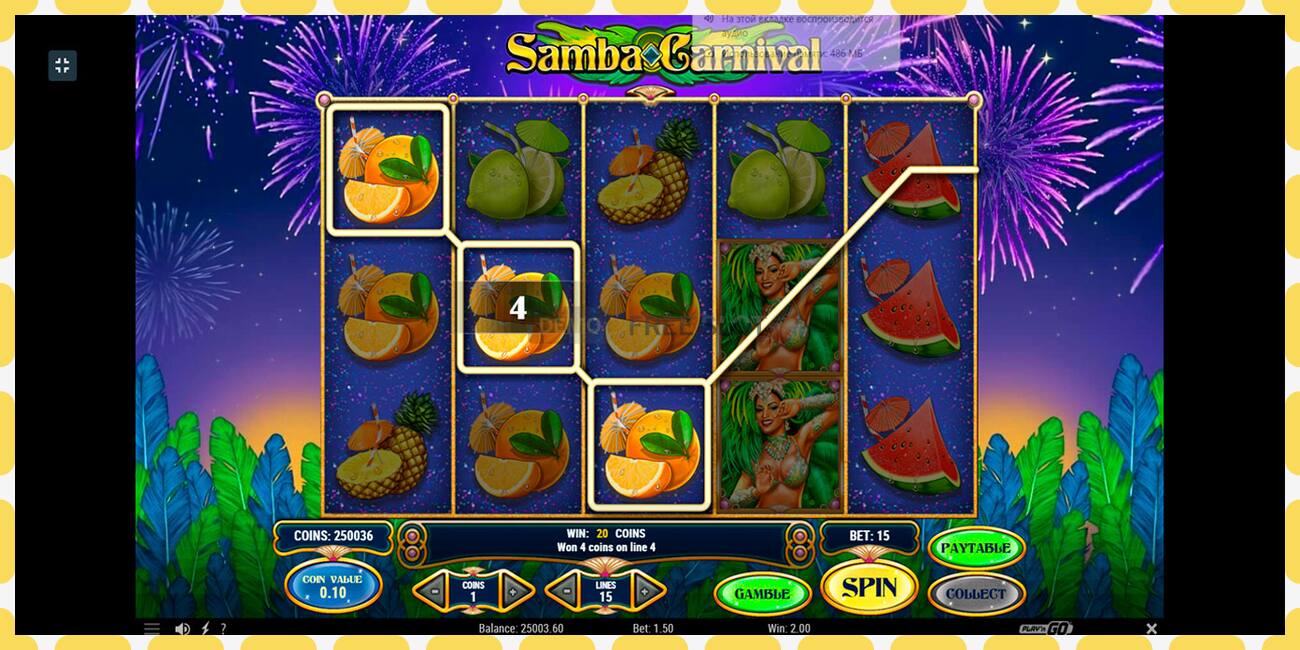 Demo slot Samba Carnival free and without registration, picture - 1