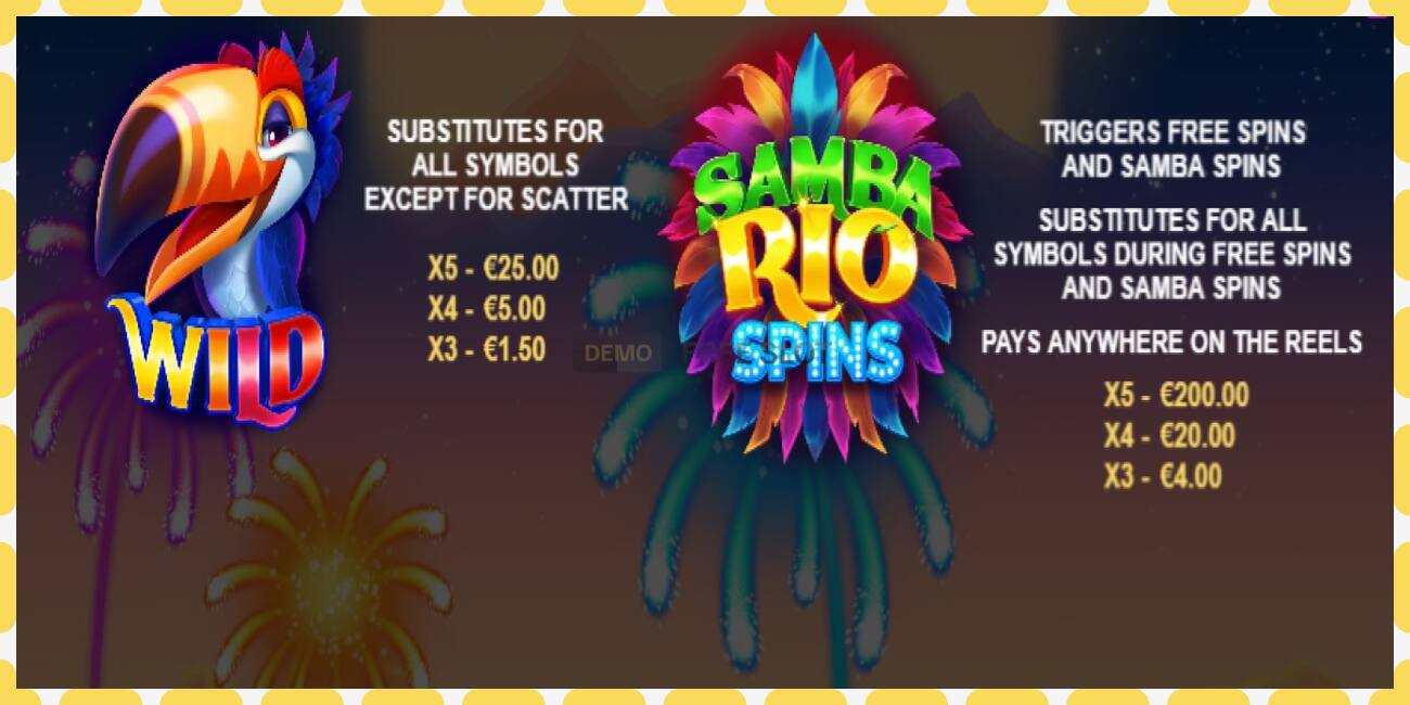 Demo slot Samba Rio Spins free and without registration, picture - 1