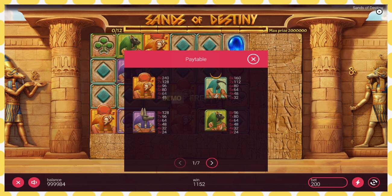 Ranura de demostració Sands of Destiny gratuït i sense registre, imatge - 1