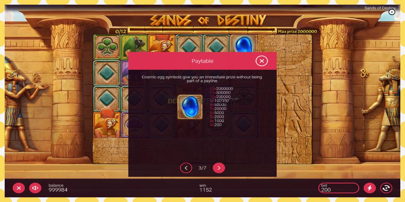 Slot dimostrativo Sands of Destiny gratuito e senza registrazione, immagine - 1