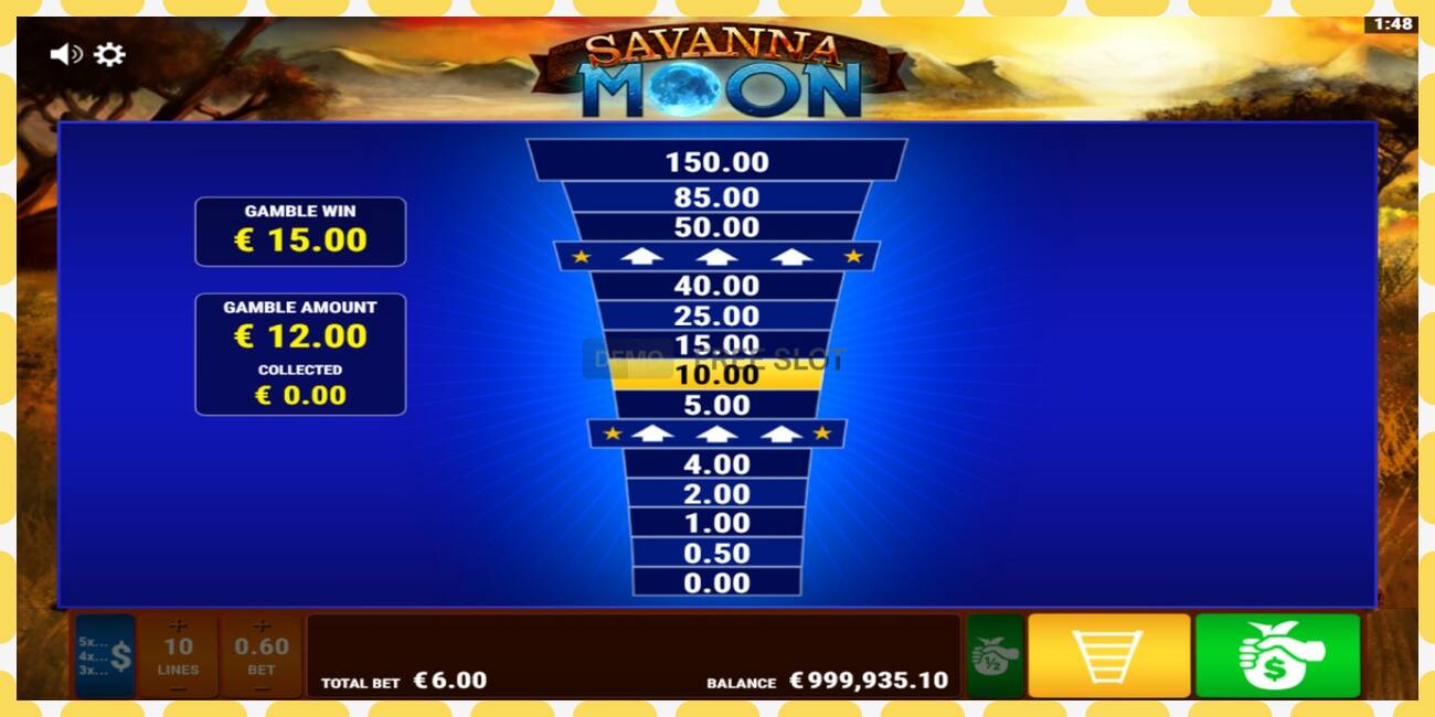 Demo slot Savanna Moon නොමිලේ සහ ලියාපදිංචියකින් තොරව, පින්තූරය - 1