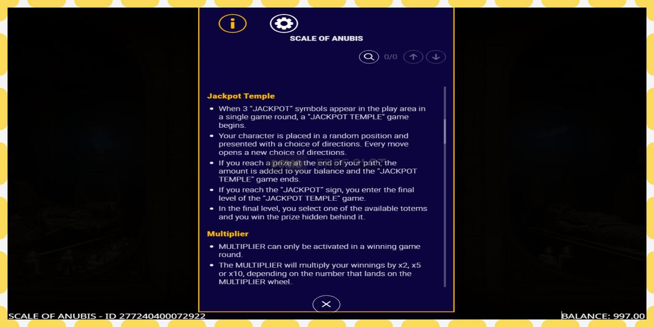 Demo slot Scale of Anubis free and without registration, picture - 1
