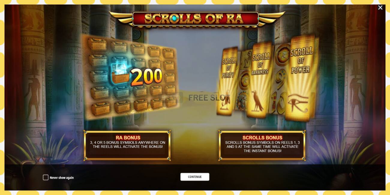 Demo slots Scrolls of RA bezmaksas un bez reģistrācijas, attēlu - 1