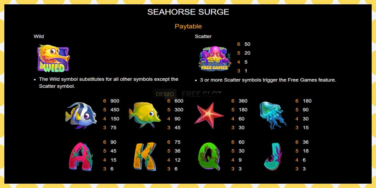 Demo slot Seahorse Surge නොමිලේ සහ ලියාපදිංචියකින් තොරව, පින්තූරය - 1