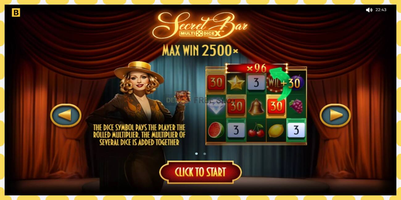 Demo slot Secret Bar Multidice X free and without registration, picture - 1