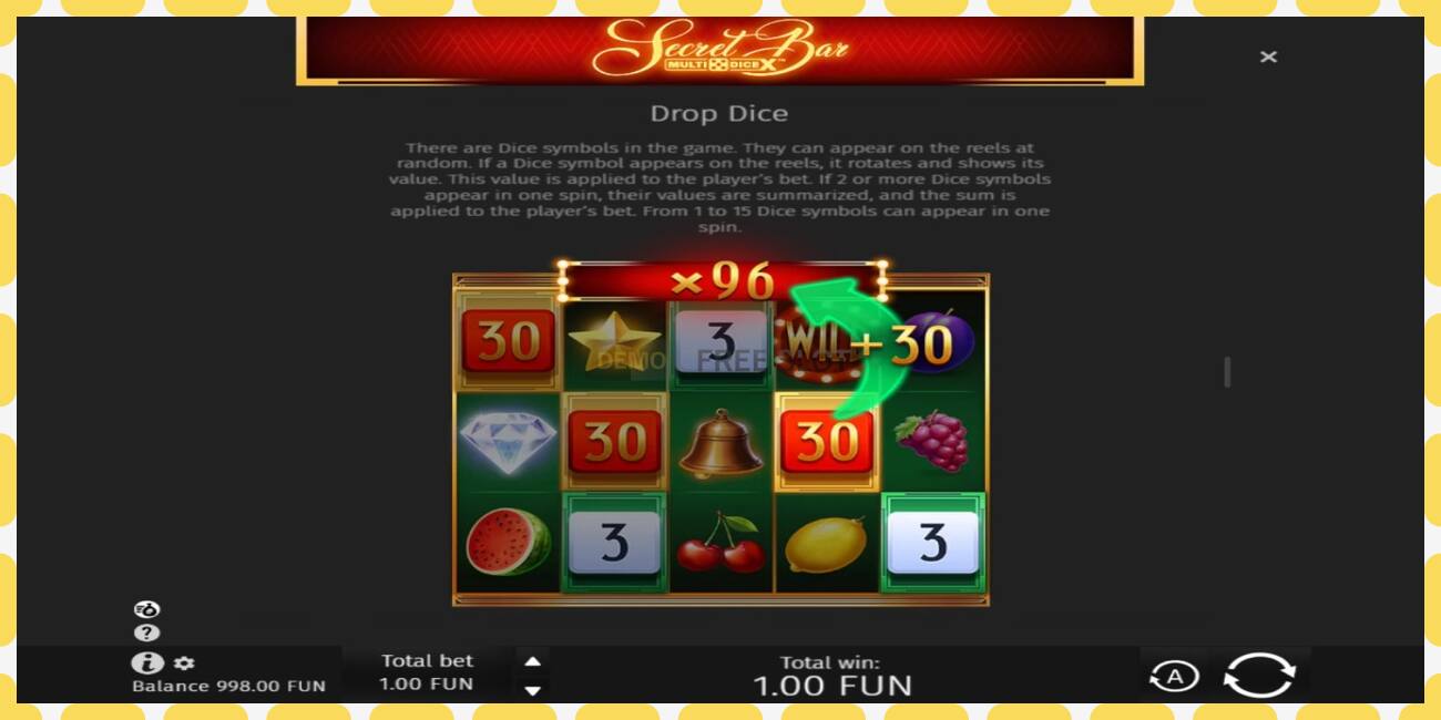 Demo slot Secret Bar Multidice X free and without registration, picture - 1