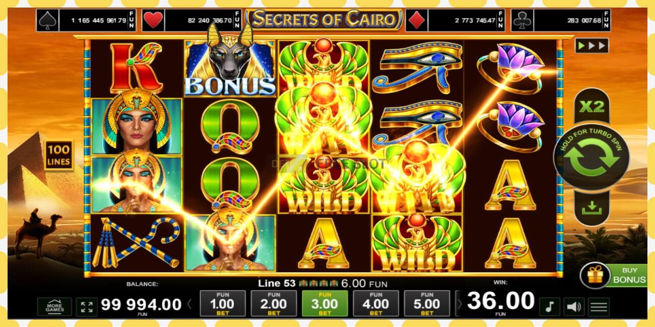 Demo slot Secrets of Cairo free and without registration, picture - 1