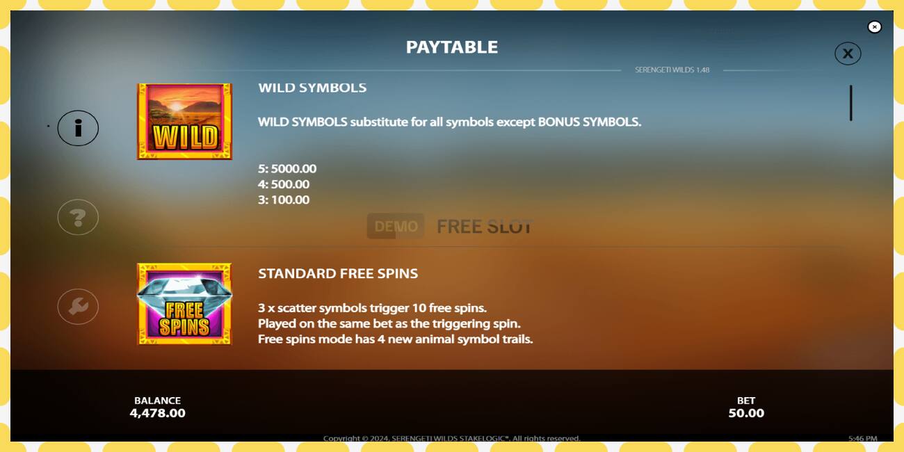 Slot dimostrativo Serengeti Wilds gratuito e senza registrazione, immagine - 1