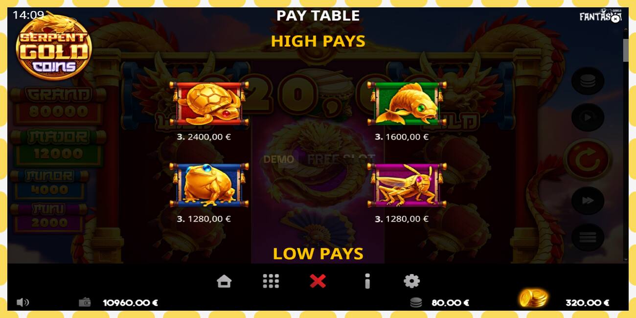 Demo slots Serpent Gold Coins bezmaksas un bez reģistrācijas, attēlu - 1