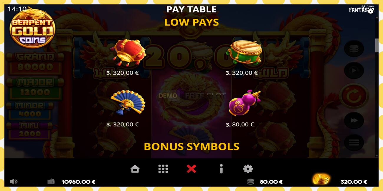 Demo slots Serpent Gold Coins bezmaksas un bez reģistrācijas, attēlu - 1