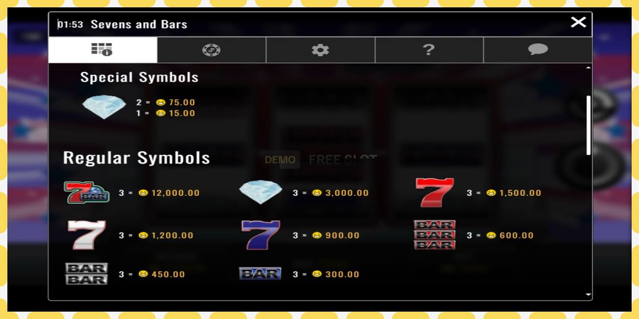 Demo slot Sevens and Bars free and without registration, picture - 1