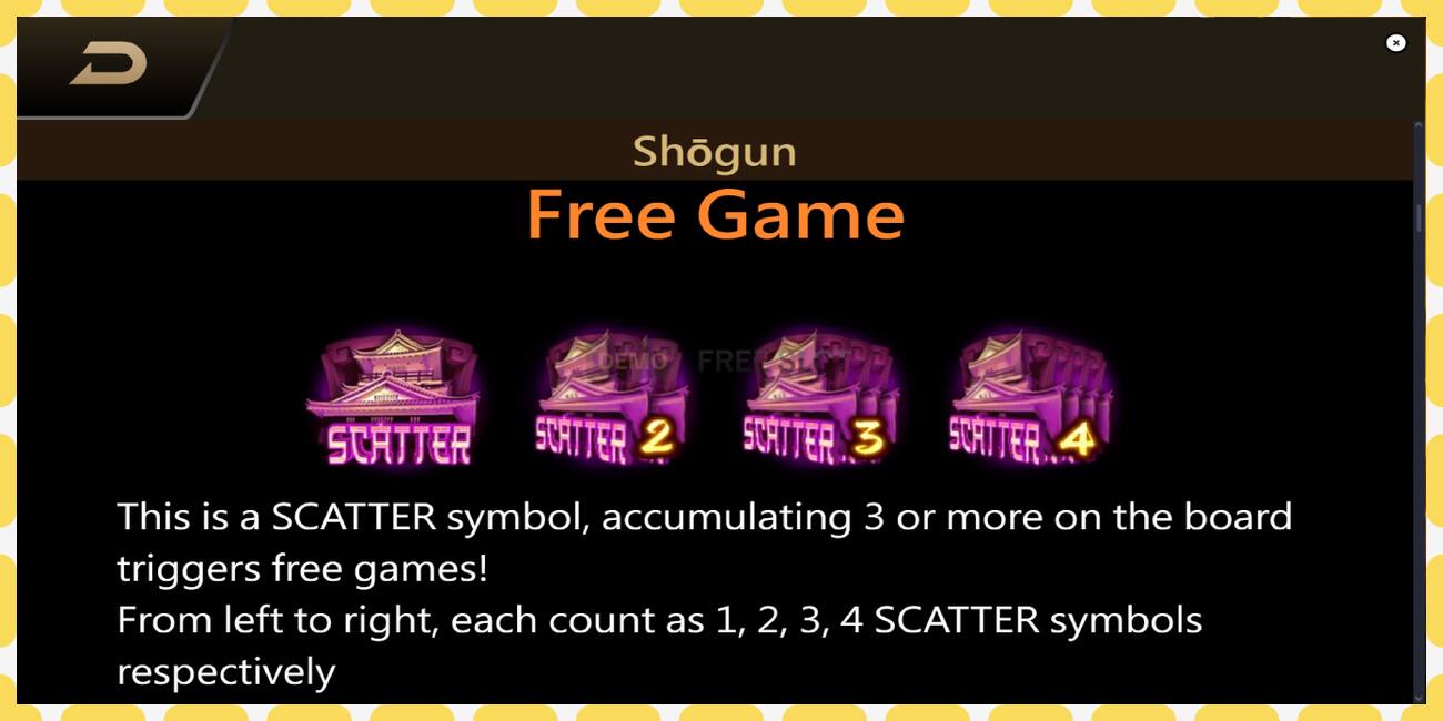 Demo slots Shogun bezmaksas un bez reģistrācijas, attēlu - 1