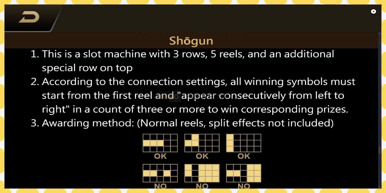 Demo slots Shogun bezmaksas un bez reģistrācijas, attēlu - 1