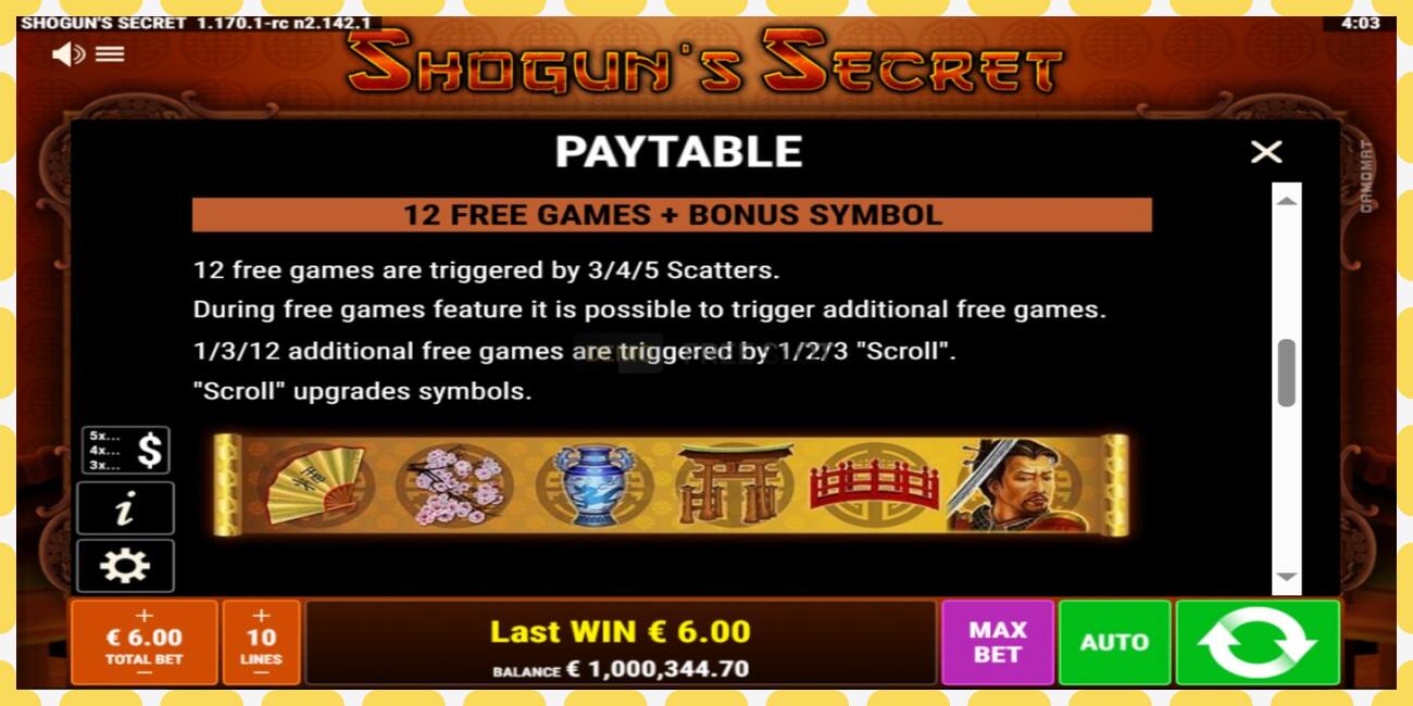 Demo slot Shoguns Secret free and without registration, picture - 1