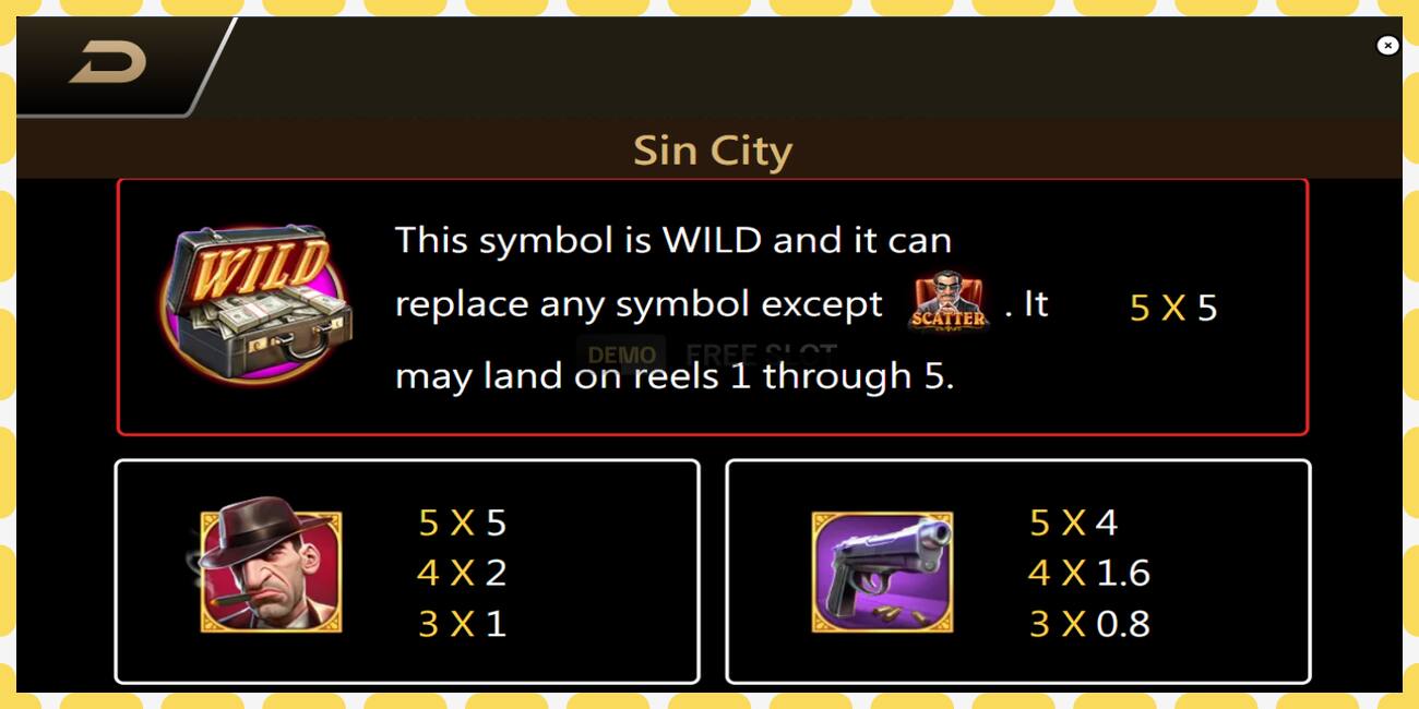 Demo slot Sin City free and without registration, picture - 1