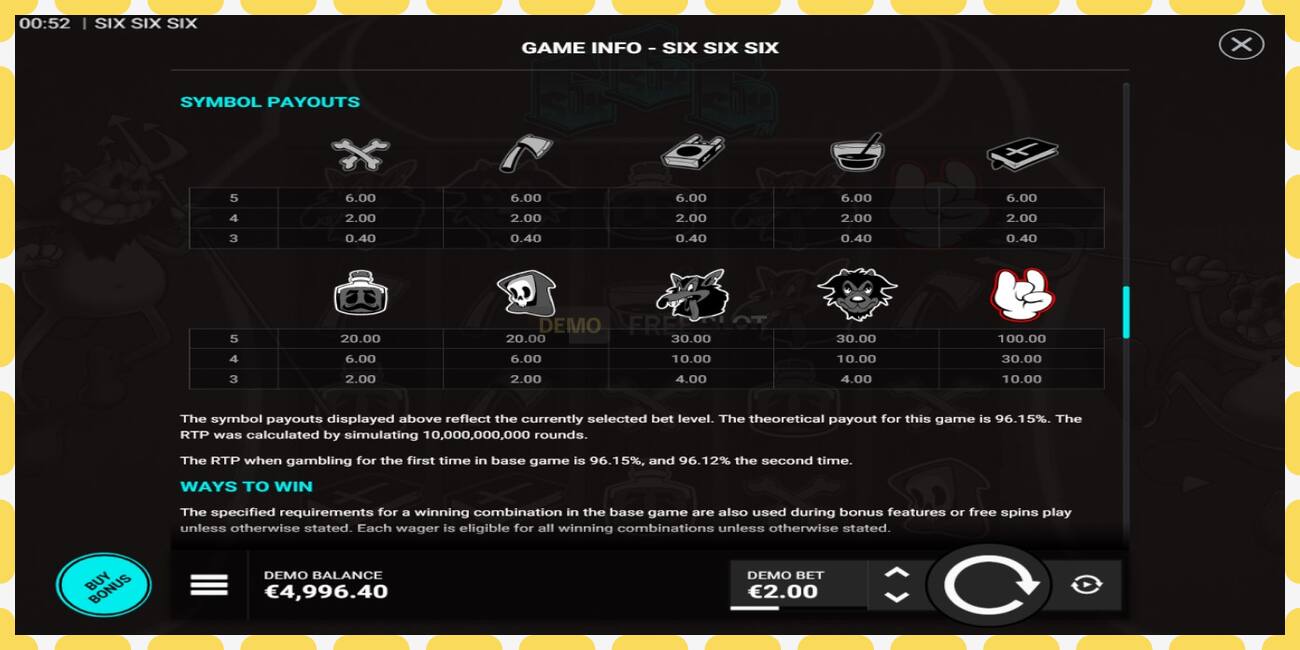 Demo slot SixSixSix free and without registration, picture - 1