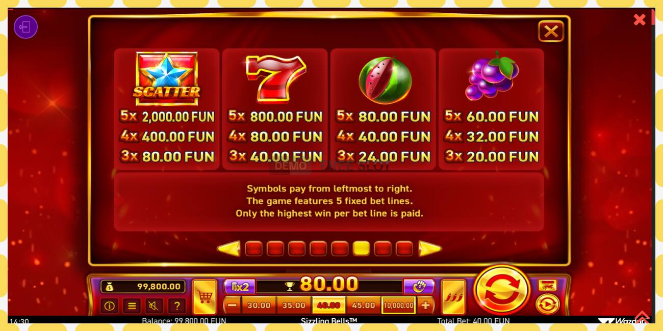 Demo slot Sizzling Bells free and without registration, picture - 1