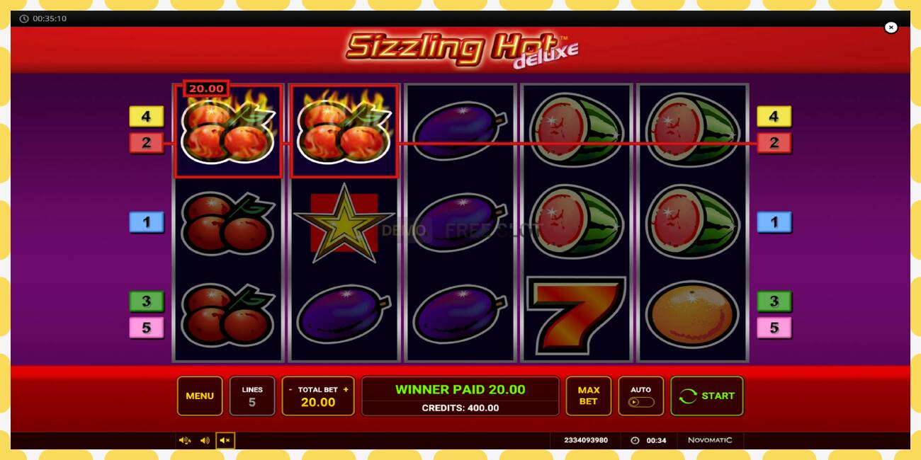 Demo slot Sizzling Hot Deluxe free and without registration, picture - 1