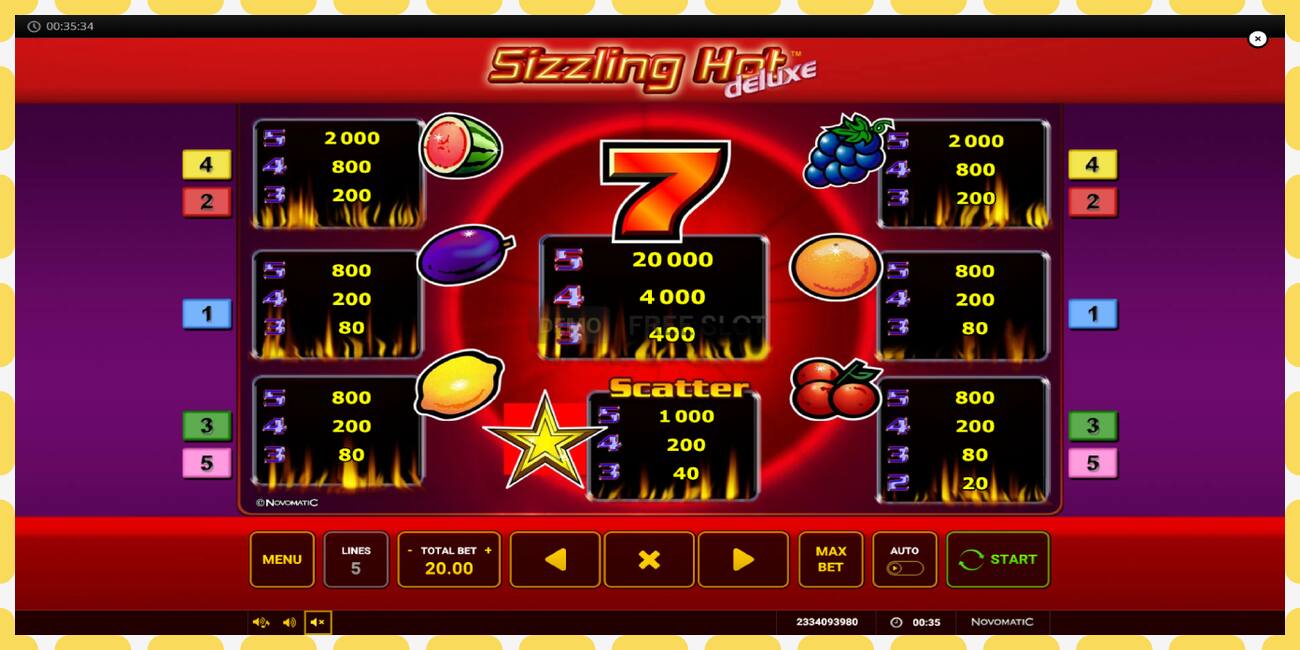 Demo slot Sizzling Hot Deluxe free and without registration, picture - 1