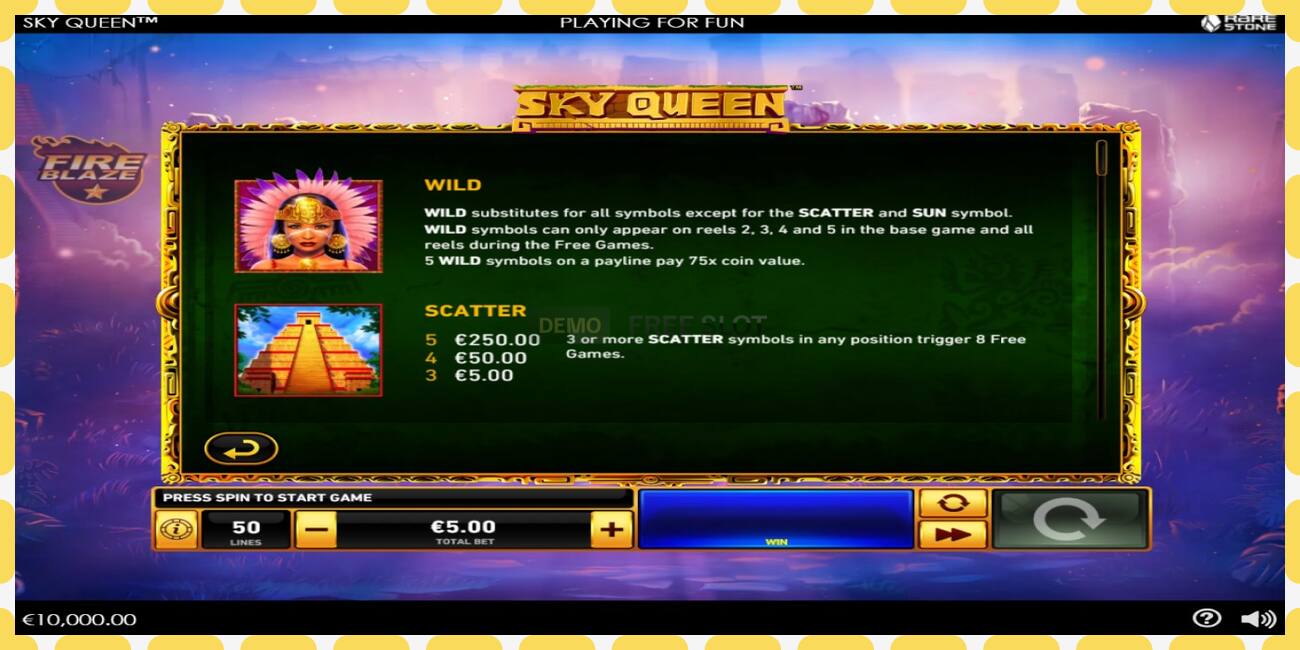 Demo slot Sky Queen free and without registration, picture - 1