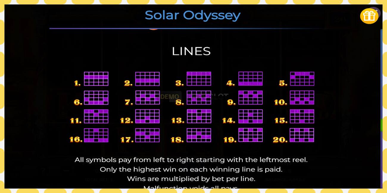 Demo slot Solar Odyssey free and without registration, picture - 1