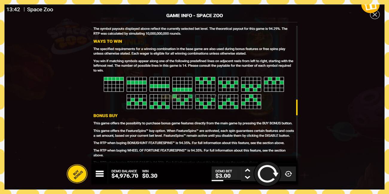 Demo slot Space Zoo free and without registration, picture - 1