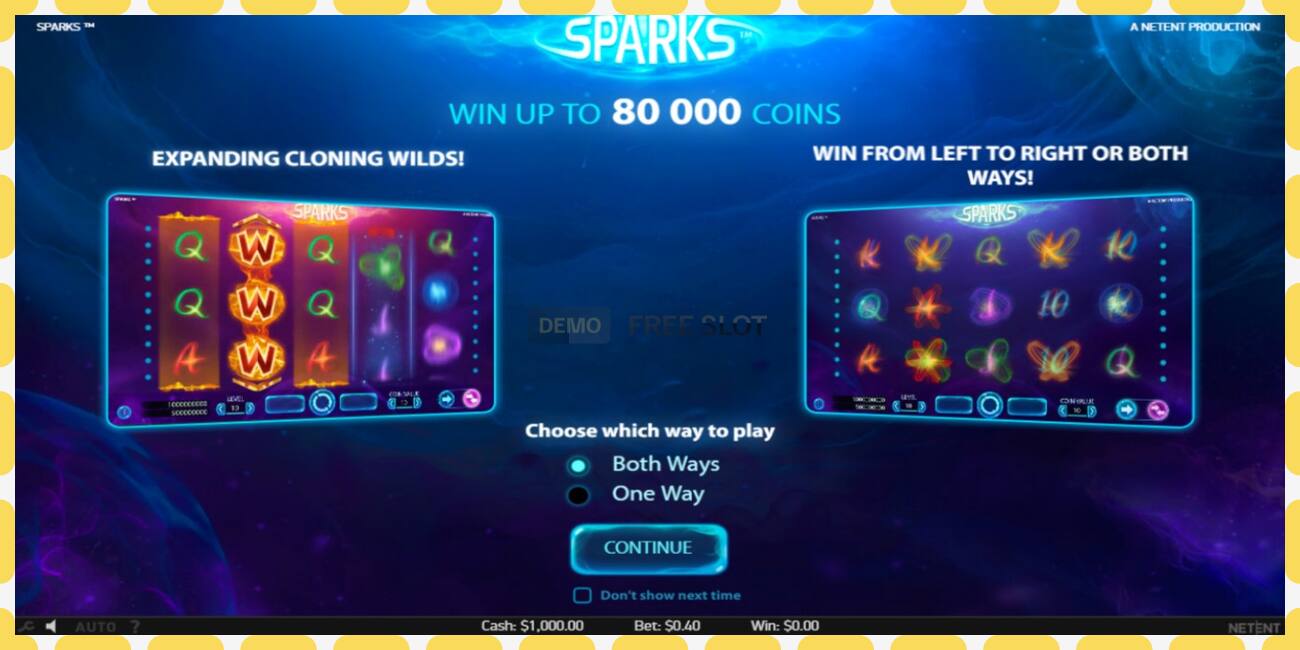 Demo slot Sparks free and without registration, picture - 1