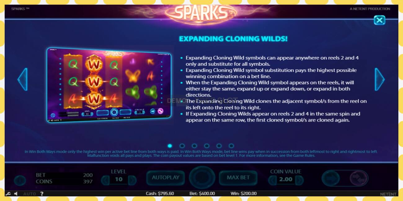 Demo slot Sparks free and without registration, picture - 1