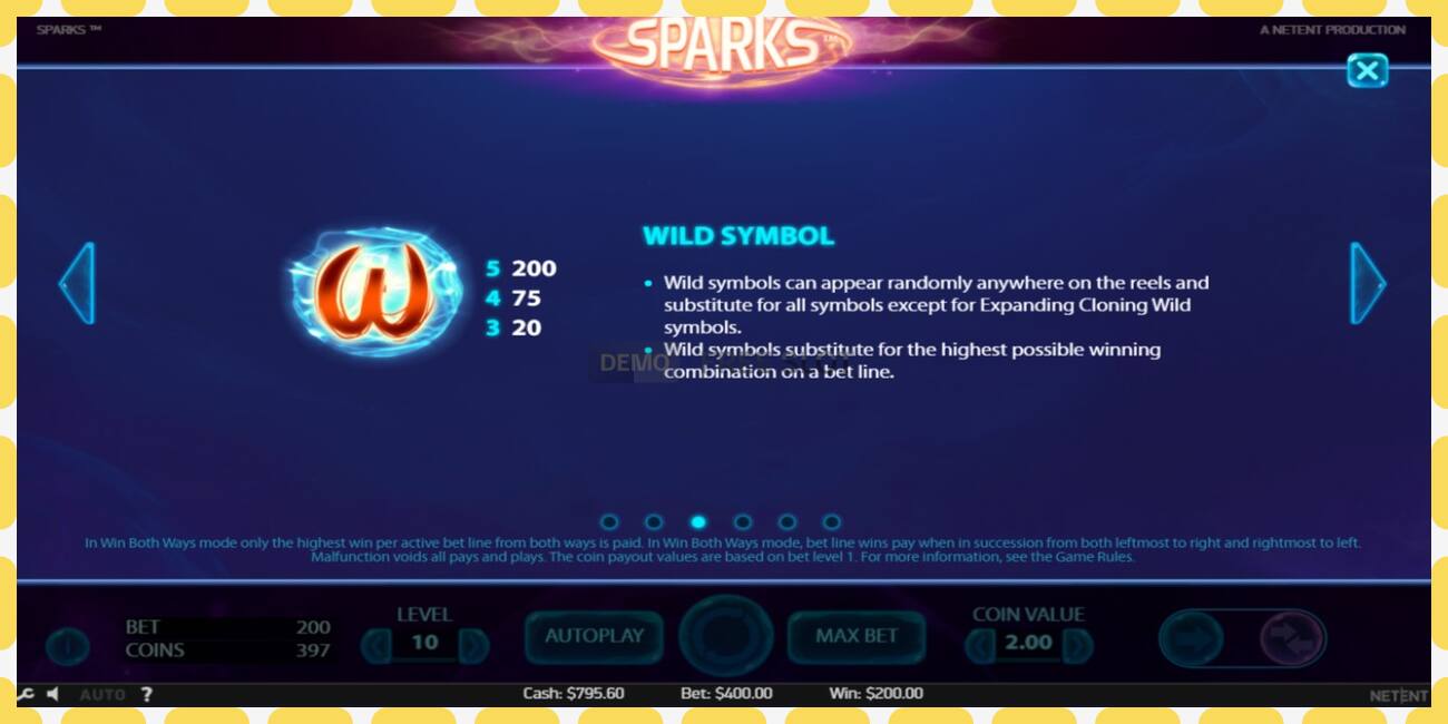 Demo slot Sparks free and without registration, picture - 1