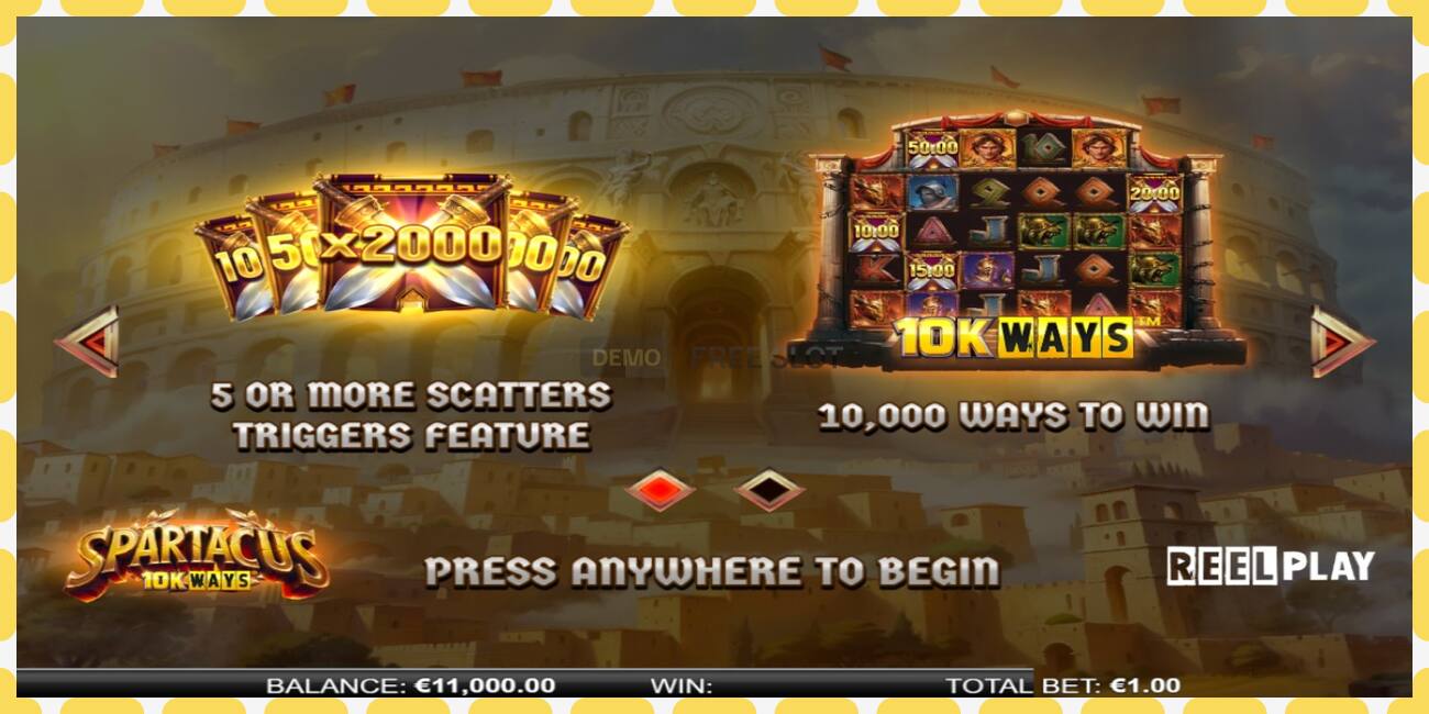 Demo slot Spartacus 10K Ways free and without registration, picture - 1