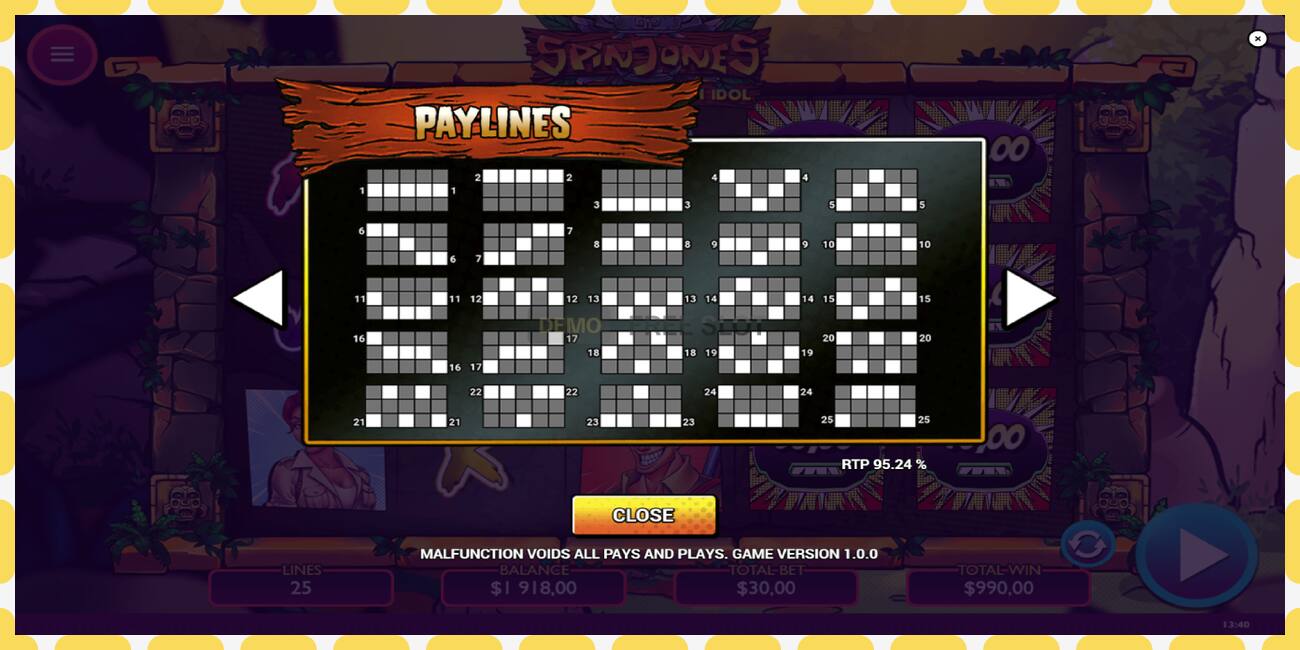 Demo slot Spin Jones and the Golden Idol free and without registration, picture - 1