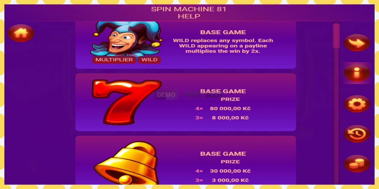 Demo slot Spin Machine 81 free and without registration, picture - 1