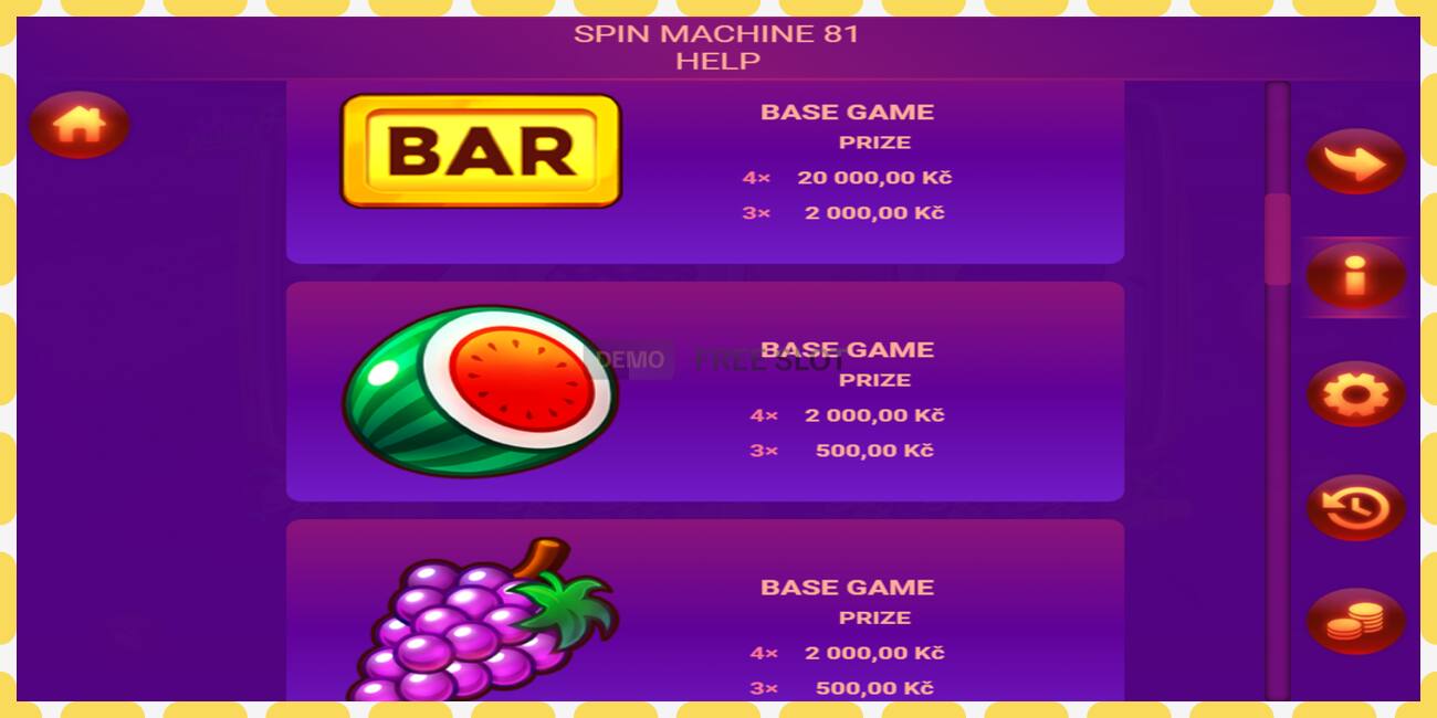 Demo slot Spin Machine 81 free and without registration, picture - 1