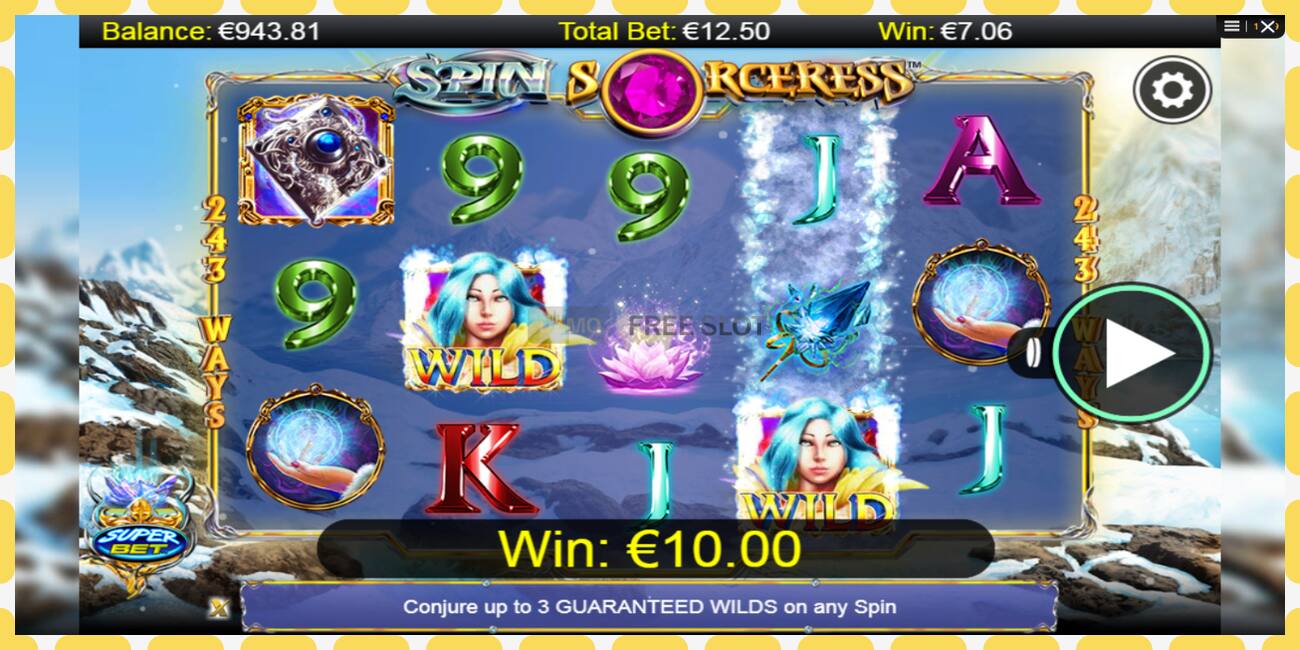 រន្ធដោតសាកល្បង Spin Sorceress ឥតគិតថ្លៃនិងដោយគ្មានការចុះឈ្មោះ, រូបភាព - ១