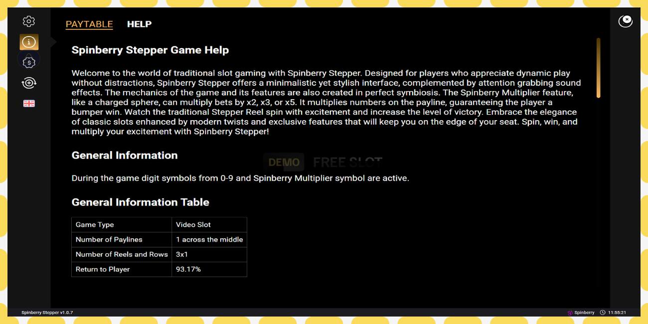 Demo slot Spinberry Stepper free and without registration, picture - 1