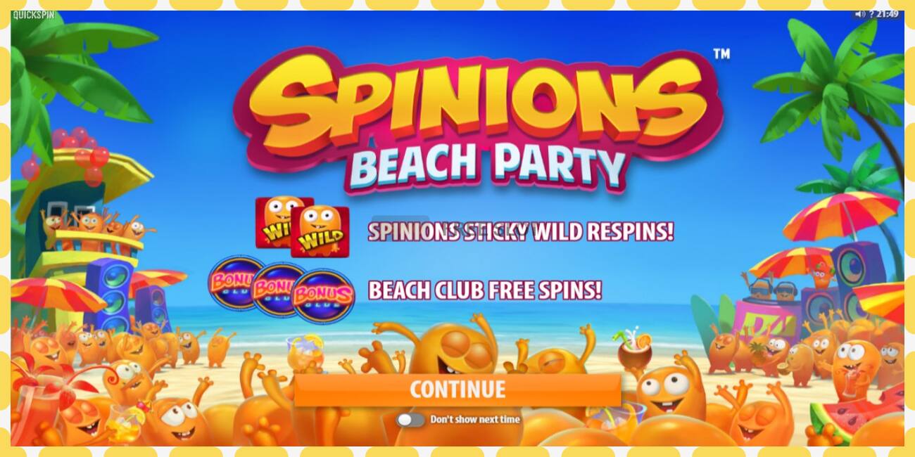 Demo-spor Spinions Beach Party gratis og uten registrering, bilde - 1