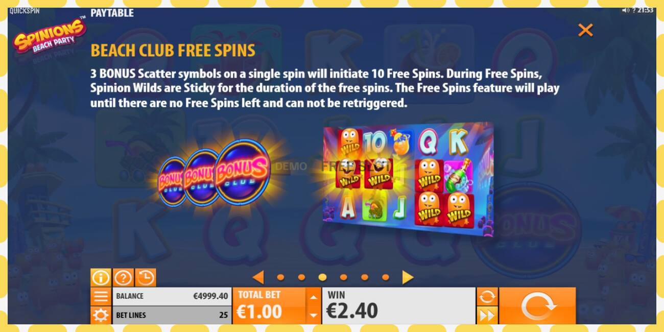 Demo-spor Spinions Beach Party gratis og uten registrering, bilde - 1