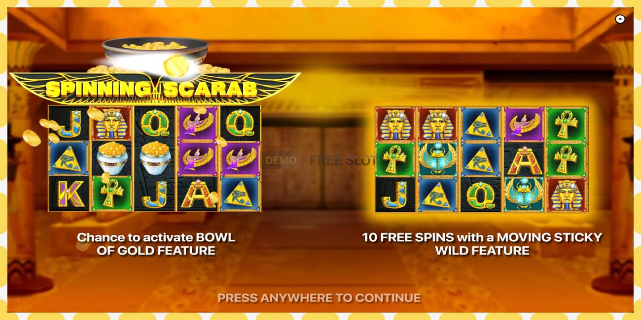 Demo slot Spinning Scarab gratis og uden registrering, billede - 1