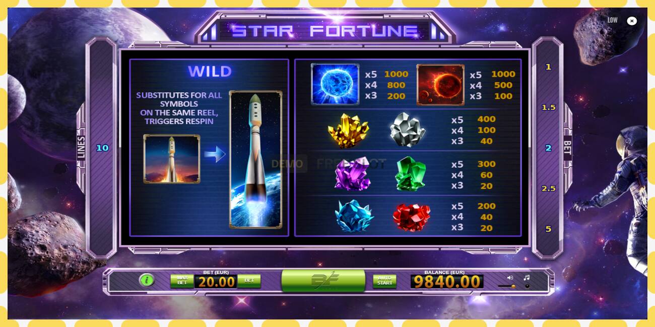 Demo slot Star Fortune free and without registration, picture - 1